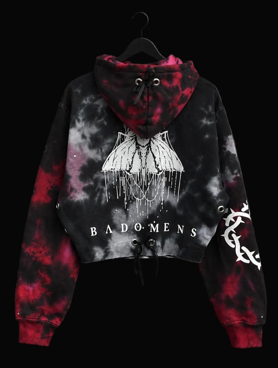 BAD OMENS CROP TOP HOODIE RED