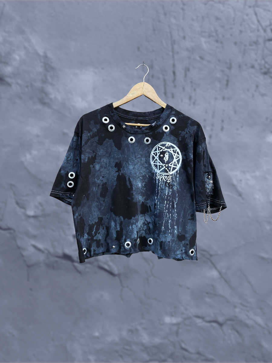 Crop Top Tie-Dye Slipknot - Vista frontal